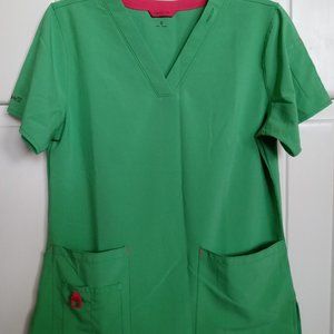 Worn 1 Time! Carhartt Cross-Flex Scrub Top. Women's Size Small. Green. Like-New.